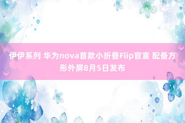 伊伊系列 华为nova首款小折叠Flip官宣 配备方形外屏8月5日发布