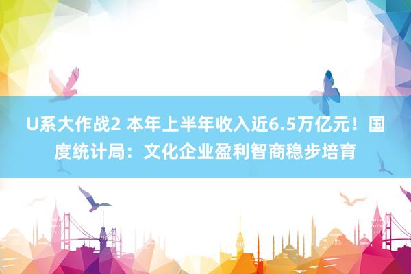 U系大作战2 本年上半年收入近6.5万亿元！国度统计局：文化企业盈利智商稳步培育