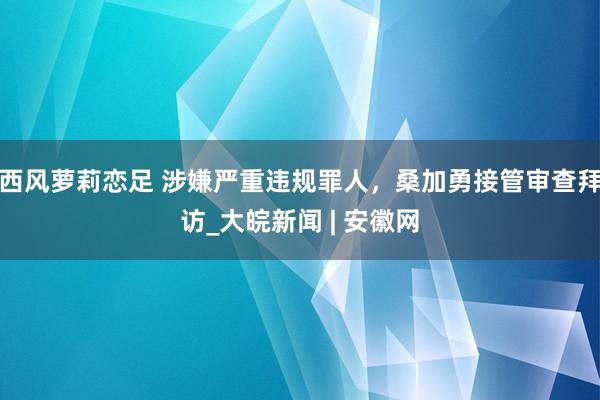 西风萝莉恋足 涉嫌严重违规罪人，桑加勇接管审查拜访_大皖新闻 | 安徽网