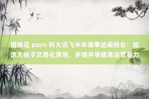 姐妹花 porn 科大讯飞半年报事迹阐扬会：加速大模子交易化落地，多措并举提高运营着力