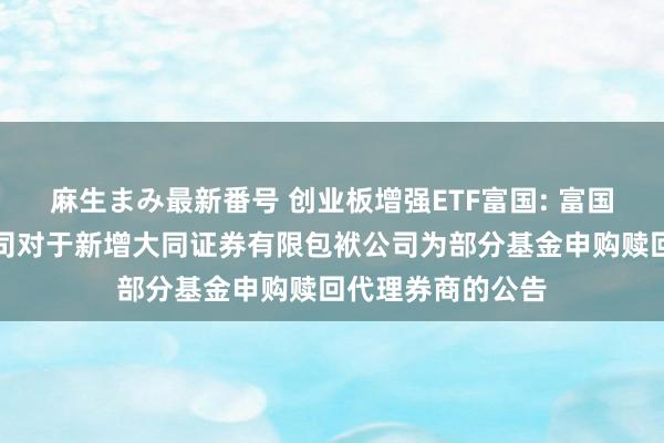 麻生まみ最新番号 创业板增强ETF富国: 富国基金责罚有限公司对于新增大同证券有限包袱公司为部分基金申购赎回代理券商的公告