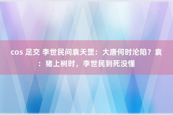 cos 足交 李世民问袁天罡：大唐何时沦陷？袁：猪上树时，李世民到死没懂