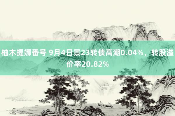 柚木提娜番号 9月4日景23转债高潮0.04%，转股溢价率20.82%